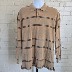 90s Vintage Chereskin Grandpacore Long Sleeve Striped Polo Shirt Retro Dadcore